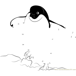 Penguin Walking Dot to Dot Worksheet