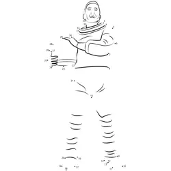 Build Astronaut Figure Dot to Dot Worksheet