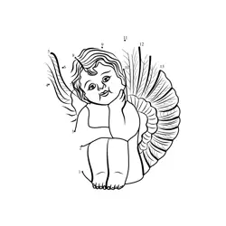 Silent Angelic Gaze Dot to Dot Worksheet