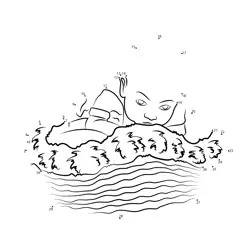 Infant in Woven Basket Dot to Dot Worksheet