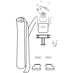 Tradesperson with Building Plans Dot to Dot Worksheet