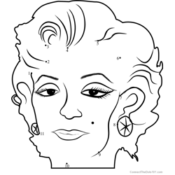 Marilyn by Andy Warhol Dot to Dot Worksheet