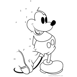 Mickey Mouse by Andy Warhol Dot to Dot Worksheet