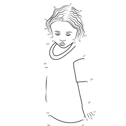 Sweet Girl Numerals Challenge Dot to Dot Worksheet