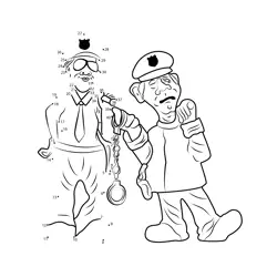 Funny Police Officer Situation Dot to Dot Worksheet
