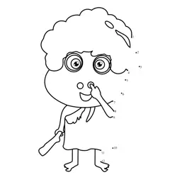 Happy little cave character Dot to Dot Worksheet
