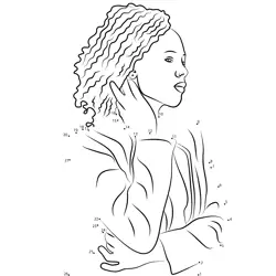 Elegant African Woman Portrait Dot to Dot Worksheet