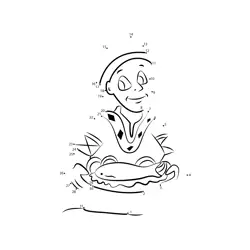 African Woman with Fish Catch Dot to Dot Worksheet