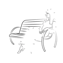 Woman by Bench Sketch Dot to Dot Worksheet