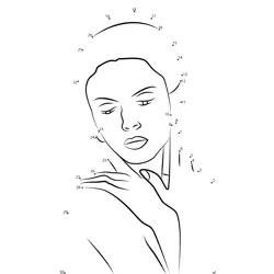 Young Lady's Profile Creation Dot to Dot Worksheet