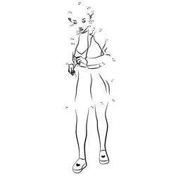 Gothic Female Figure Quest Dot to Dot Worksheet