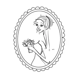 Happy Bride with Wedding Bouquet Dot to Dot Worksheet