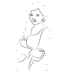 Joyful Lady Numeric Sequence Dot to Dot Worksheet