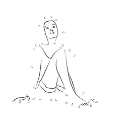 Pensive Woman Figure Visual Dot to Dot Worksheet