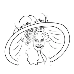 Elegant Lady Smiling Portrait Dot to Dot Worksheet