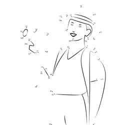 Tourist Taking Vacation Picture Dot to Dot Worksheet