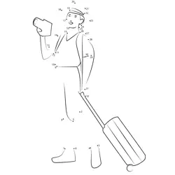 Woman Tourist with Camera Dot to Dot Worksheet