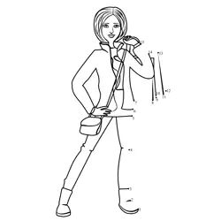 Elegant Woman Carrying Purse Dot to Dot Worksheet