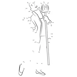 Woman Cleaning Floor Dot to Dot Worksheet