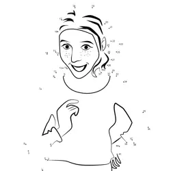 Smiling Woman Figure Game Dot to Dot Worksheet
