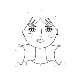 Young Woman Face Portrait Dot to Dot Worksheet