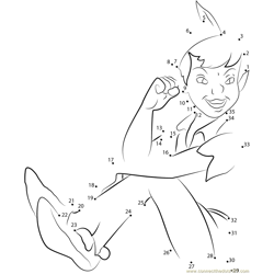 Peter Pan a Mischievous Boy Dot to Dot Worksheet