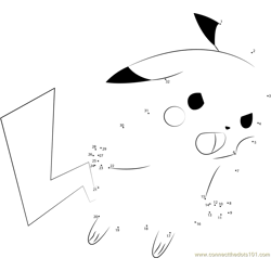 Ash's Pikachu Dot to Dot Worksheet