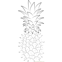 Delicious Pineapple Dot to Dot Worksheet