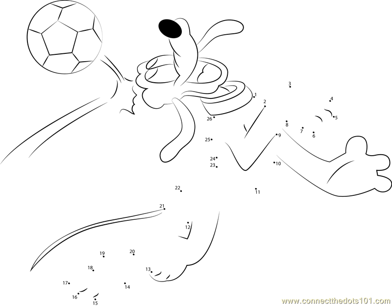 Pluto playing a Football
