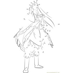 Pocahontas in Winter Outfit Dot to Dot Worksheet