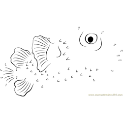 Sad Porcupinefish Dot to Dot Worksheet