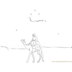 Camel in Front of Pyramid Dot to Dot Worksheet