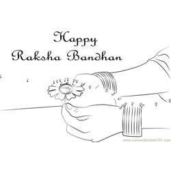 Happy Raksha Bandhan Dot to Dot Worksheet