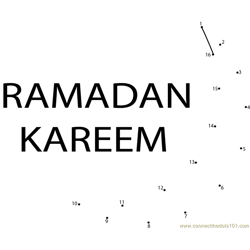 Welcome Ramzaan Dot to Dot Worksheet
