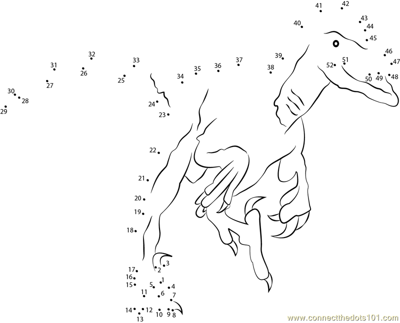 velocirapto-dot-to-dot-printable-worksheet-connect-the-dots for 500 Dot To Dot Free Printables Velocirapto dot to dot printable worksheet - Connect The Dots for 500 Dot To Dot Free Printables