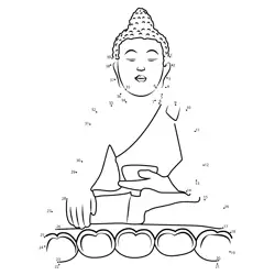Seated Buddha Statue Figure Dot to Dot Worksheet