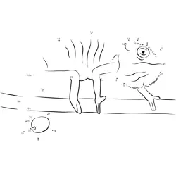 Chameleon on a Branch Dot to Dot Worksheet