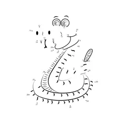 Friendly Rattlesnake Shape Dot to Dot Worksheet