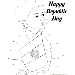 Happy Indian Republic day Dot to Dot Worksheet