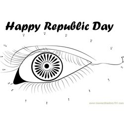 Republic Day Eye Makeup Dot to Dot Worksheet