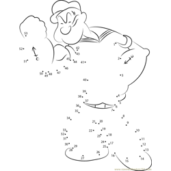 Popeye The Sailor Man Dot to Dot Worksheet