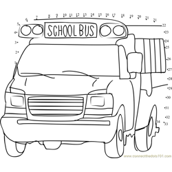 School Bus Dot to Dot Worksheet