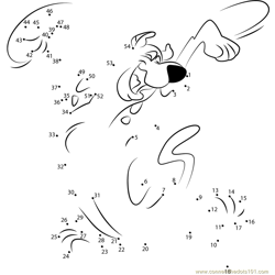Scooby Doo Dancing Dot to Dot Worksheet
