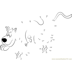 Scooby Doo The Dog Dot to Dot Worksheet