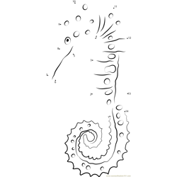The Mighty Seahorse Dot to Dot Worksheet