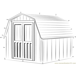 Garden Shed with Gambrel Roof Dot to Dot Worksheet