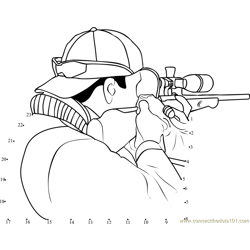 Rifle Shooting Dot to Dot Worksheet