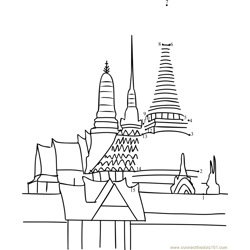 Bangkok Grand Palace Stupa Dot to Dot Worksheet