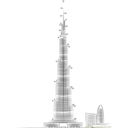 Burj Khalifa Cool Background Dot to Dot Worksheet
