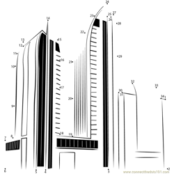 Financial District Skyscraper Dot to Dot Worksheet